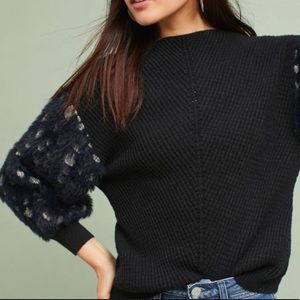 Anthropologie contemporary fuzzy soft sleeve sweater